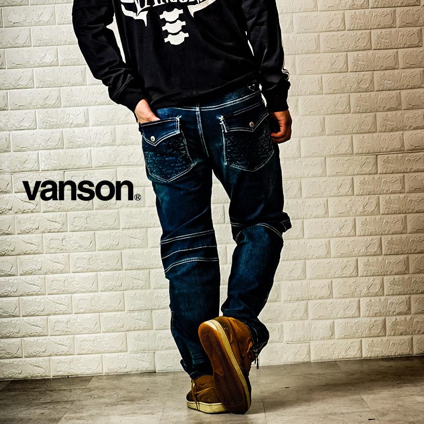 【美品】VANSON(バンソン)バイカーデニム/ストレッチ/ブラック/34インチ VANSON（バンソン） ジーンズ メンズ ストレッチ デニム バイカー