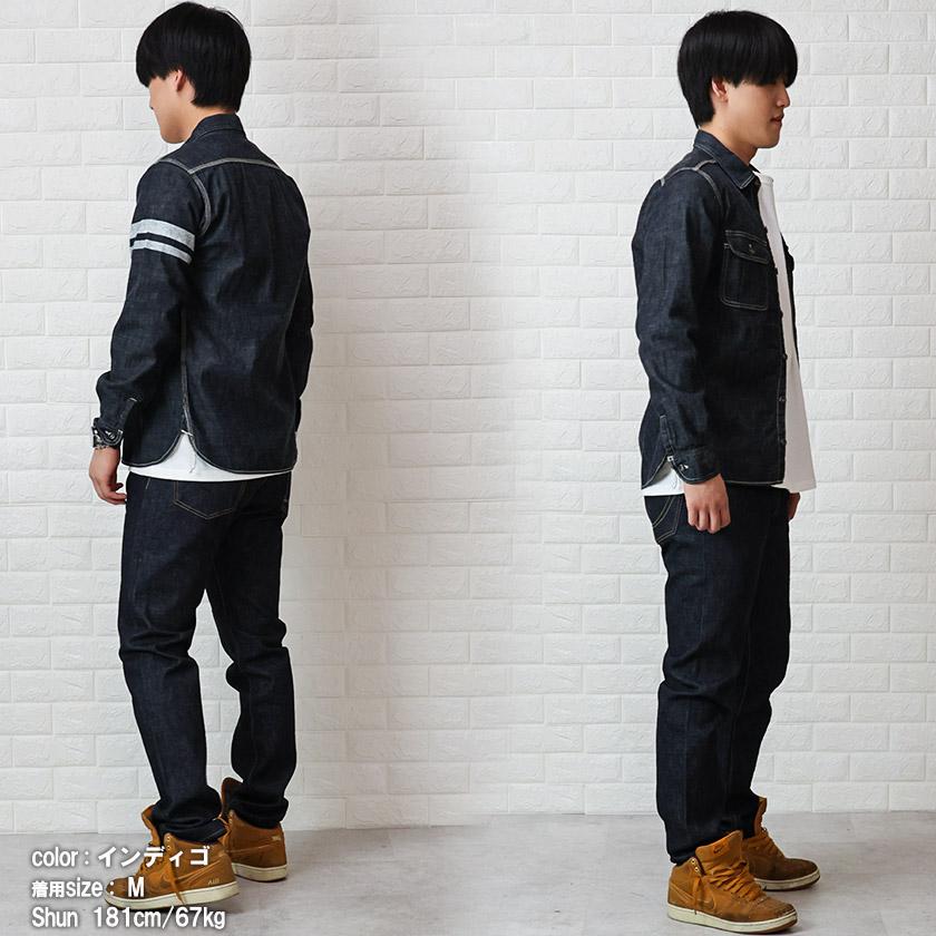 【美品】桃太郎ジーンズ　出陣ワークシャツ 桃太郎ジーンズ（MOMOTARO JEANS） 長袖 シャツ ワーク アメカジ 出陣