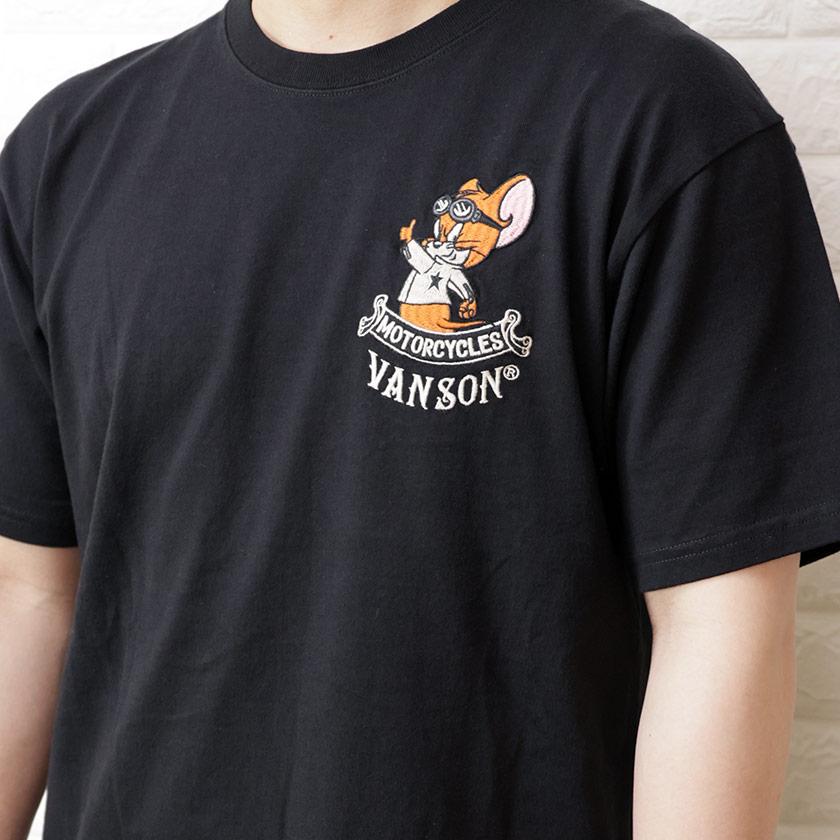 VANSON x TOM&JERRY コラボTシャツ トムとジェリー 感電 刺繍 バイカー 半袖 メンズ tjv-2319｜beans-webshop｜12