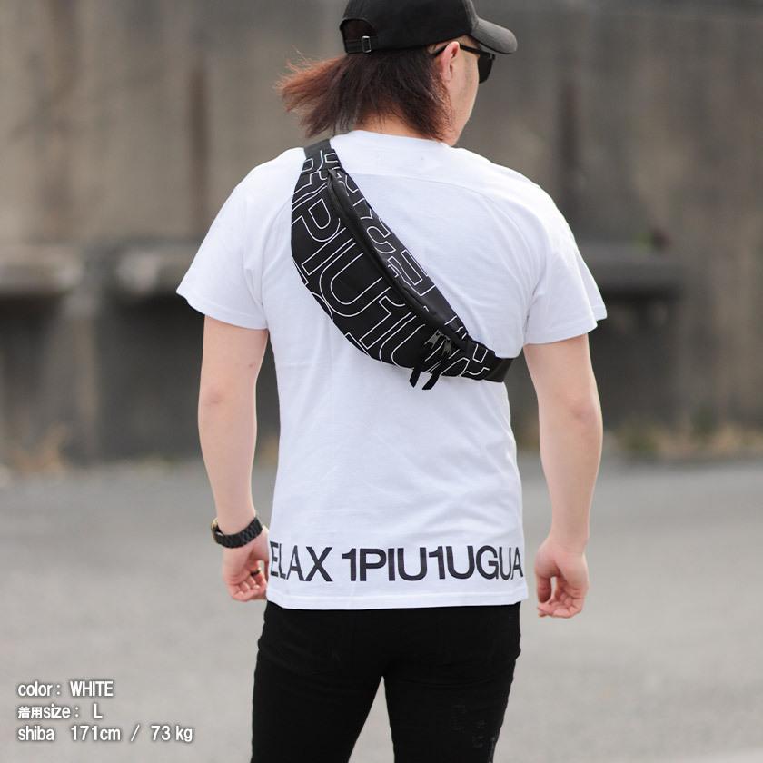 1PIU1UGUALE3 RELAX (ウノピュウノウグァーレトレ リラックス) 1PIU1UGUALE3 半袖 Tシャツ ラインストーン 裾ロゴ ホワイト ブラック S M L LL XL 2L ust-22013｜beans-webshop｜05