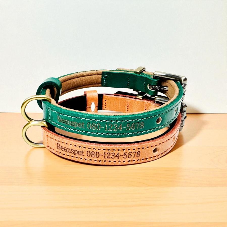 名入れ無料 犬用 本革首輪 厚手レザー 首回り調整可能 ベルトタイプ 小型犬 中型犬 大型犬対応 迷子札リング付き 牛革製 おしゃれカラー 5サイズ展開 丈夫 |  | 24
