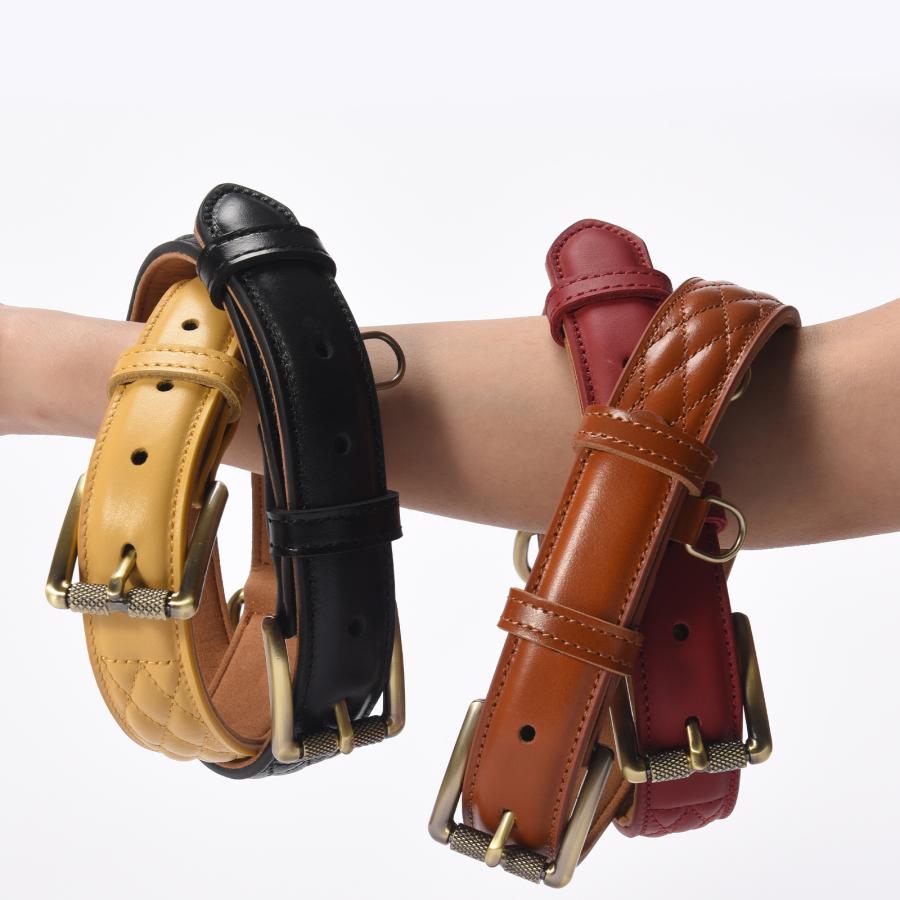 犬 首輪 ベルト首輪 本革首輪 キルティング加工 犬 ベーシック 犬首輪 シンプル 革 おしゃれ かわいい 小型犬 中型犬 大型犬サイズあり |  | 15