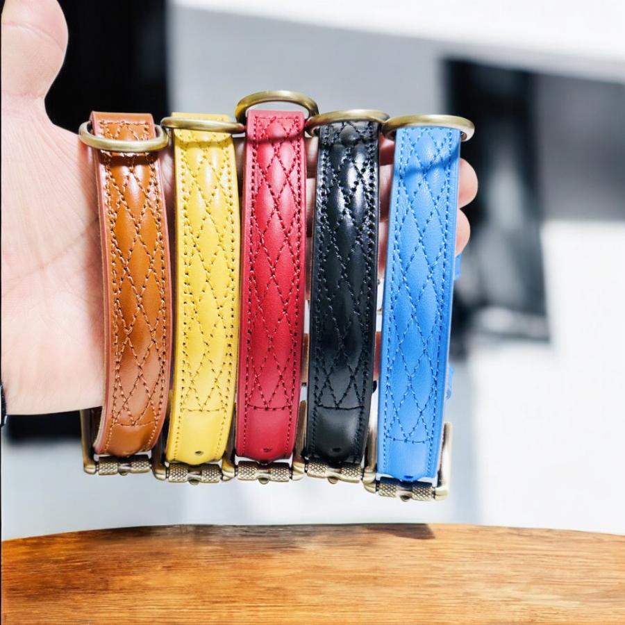 犬 首輪 ベルト首輪 本革首輪 キルティング加工 犬 ベーシック 犬首輪 シンプル 革 おしゃれ かわいい 小型犬 中型犬 大型犬サイズあり |  | 12