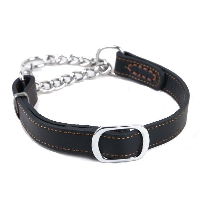 ☆犬☆首輪☆ハーフチョーク☆ハンドメイド☆本革☆中型犬☆27～33㎝☆ 犬 首輪 本革 本皮 ハーフチョーク しつけ 躾 ペット ドッグ