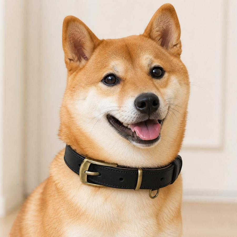 名入れ無料 本革 犬用首輪 XS〜XLサイズ対応 軽量設計で小型犬から大型