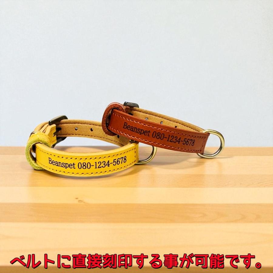 名入れ無料 本革 犬用首輪 XS〜XLサイズ対応 軽量設計で小型犬から大型
