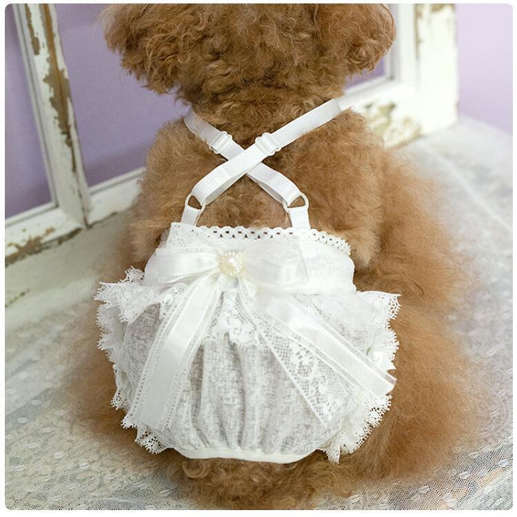 犬服・アクセサリー Little Rhythnnne 犬服 ワンピース taniwina レインボーハート トップス レース