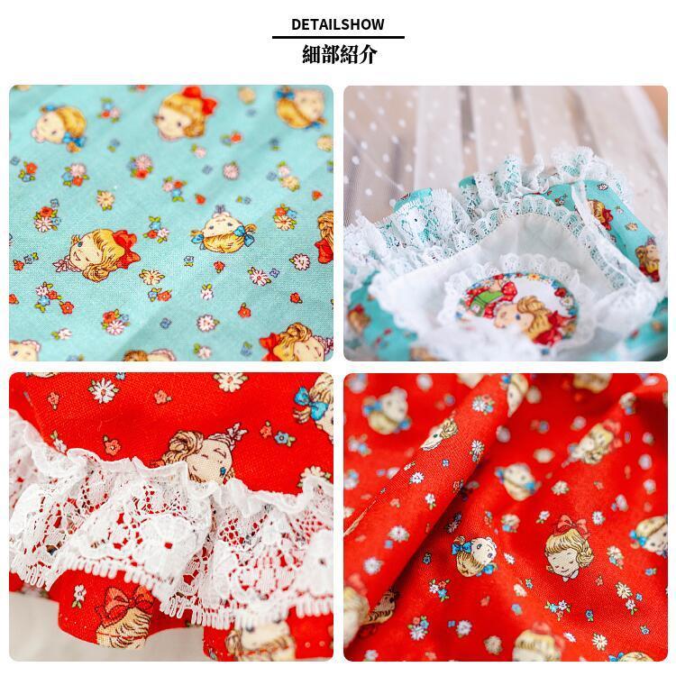 犬 ワンピース マーガレット エプロン風 国産生地 綿100% 犬服