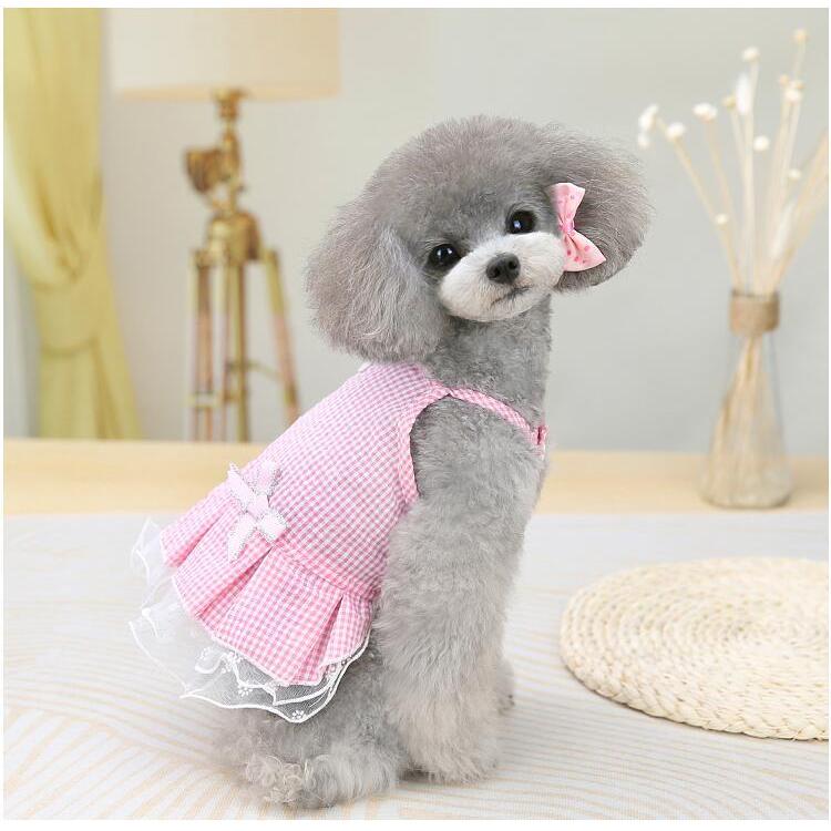 リュバンドール　ギンガム　ワンピース　犬服 BLK】ギンガムチェック刺繍入りエプロンワンピース | bonchelien