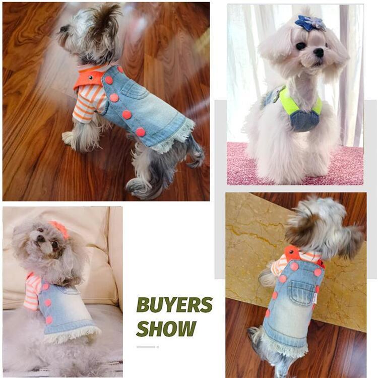 デニムリメイク犬用ワンピース ドッグウェア 在庫限り 犬服 ワンピース デニム ドッグウェア 小型犬 中型犬 春 秋冬