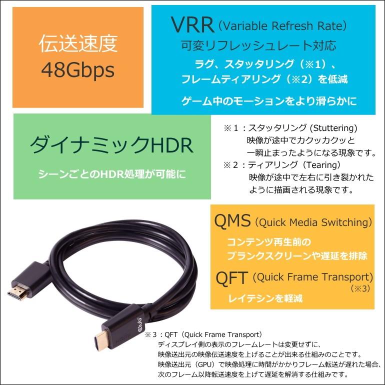 国内正規品 Club3D HDMI 2.1 4K120Hz 8K 60Hz 48Gbps Male/Male 3m 26AWG Ultra High Speed Cable ウルトラ ハイスピード 認証ケーブル (CAC-1373)｜bear-house2｜04