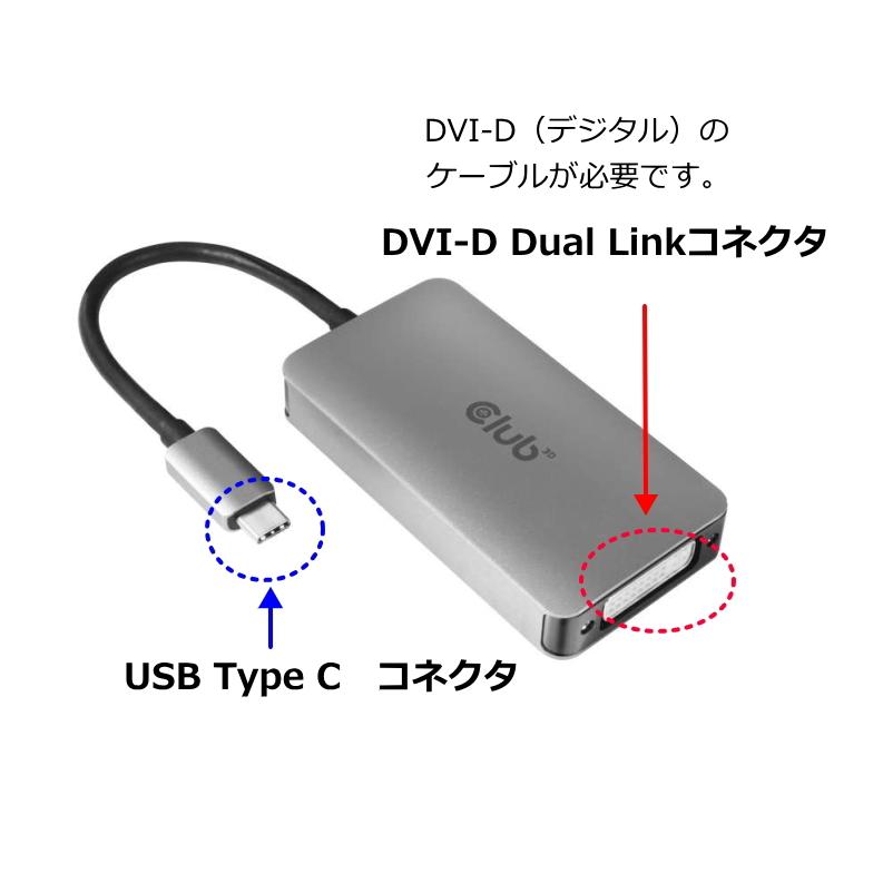 国内正規品 Club 3D USB Type C to DVI-D DUAL LINK Active Adapter