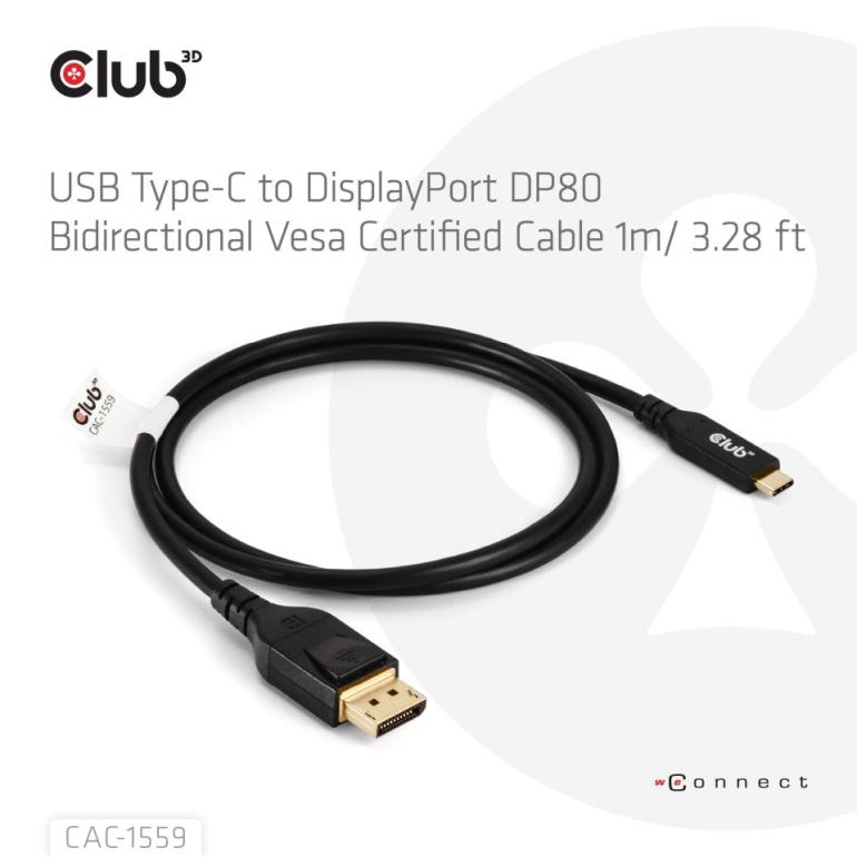 国内正規品 Club3D USB Type C to DisplayPort 2.1 双方向 80Gbps