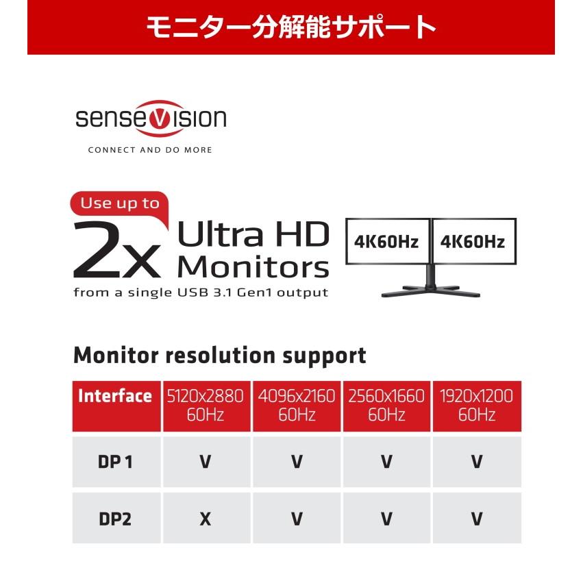 国内正規品 Club3D SenseVision USB A to DisplayPort 1.2 Dual