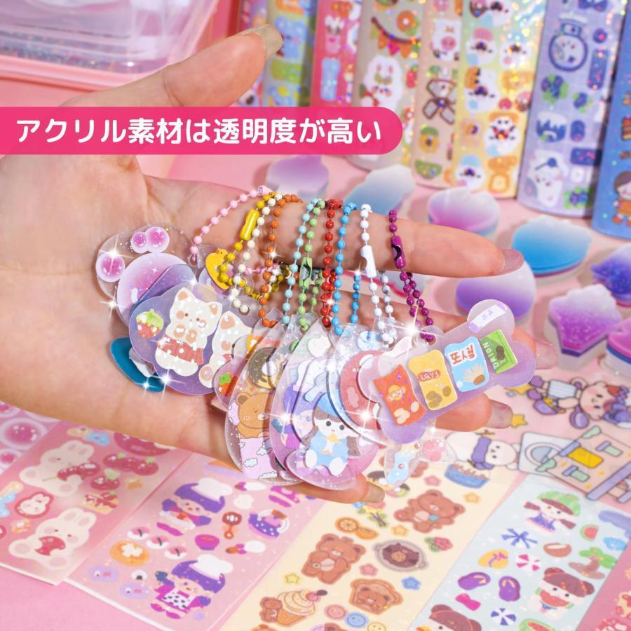 キーホルダー シール アクリルペン セット 飾り DIY 手芸用品 キーホルダー シール アクリルペン セット 飾り DIY 手芸用品