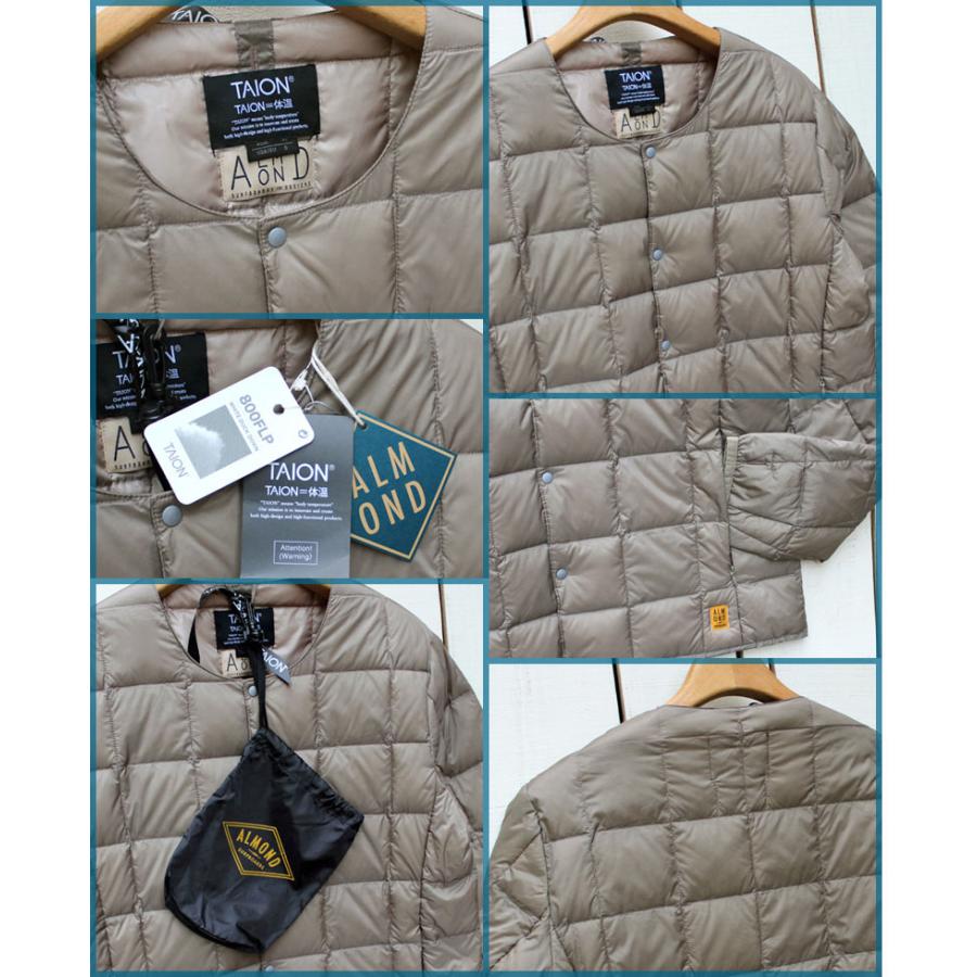 アーモンドサーフ インナーダウンジャケット ブラック カーキ 2色展開 Inner Down Jacket 800fill タイオン コラボ Almond Surfboards Designs×Taion |  | 04