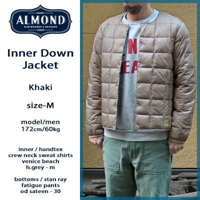 アーモンドサーフ インナーダウンジャケット ブラック カーキ 2色展開 Inner Down Jacket 800fill タイオン コラボ Almond Surfboards Designs×Taion |  | 05