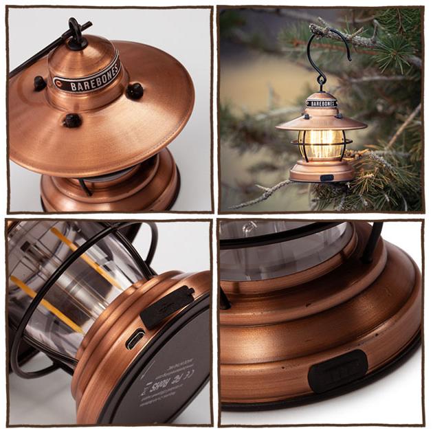 BAREBONES ベアボーンズ ミニエジソンランタンLED アンティークブロンド Mini Edison Lantarn USB接続 レトロ アンティーク キャンプ アウトドア ランプ 小型 | BAREBONES | 02