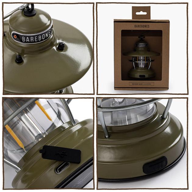 BAREBONES ベアボーンズ ミニエジソンランタンLED アンティークブロンド Mini Edison Lantarn USB接続 レトロ アンティーク キャンプ アウトドア ランプ 小型 | BAREBONES | 06