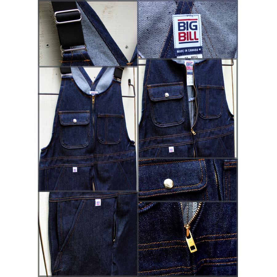 Big Bill ビックビル オーバーオール ジップフロント デニム ノンウォッシュ Denim Bib Overall with Zip Front Closure Ray サロペット ワーク ダブルジップ｜beardstore｜02