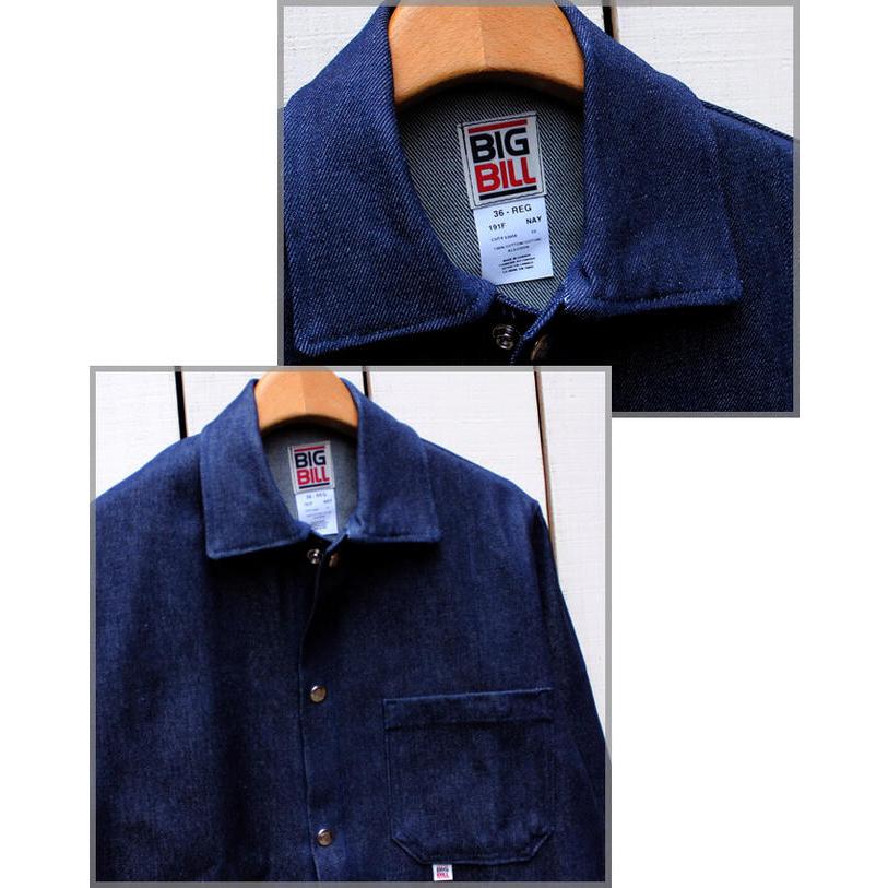 90s BIG BILL デニム カバーオール ジャケット ロゴ インディゴ 中古・古着通販】BIG BILL (ビッグ ビル) カバーオール インディゴ