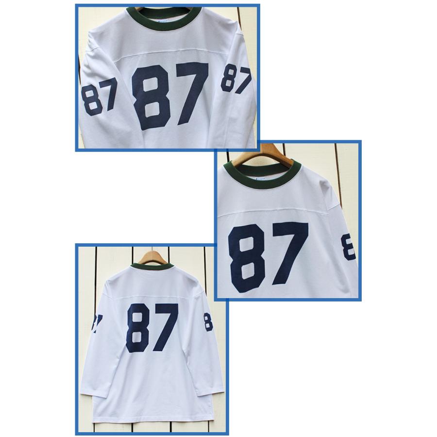 激レア L 3段染み込み 70s チャンピオン 七分袖 フットボール Tシャツ Champion/チャンピオン】フットボール 7分袖 Tシャツ（3color）