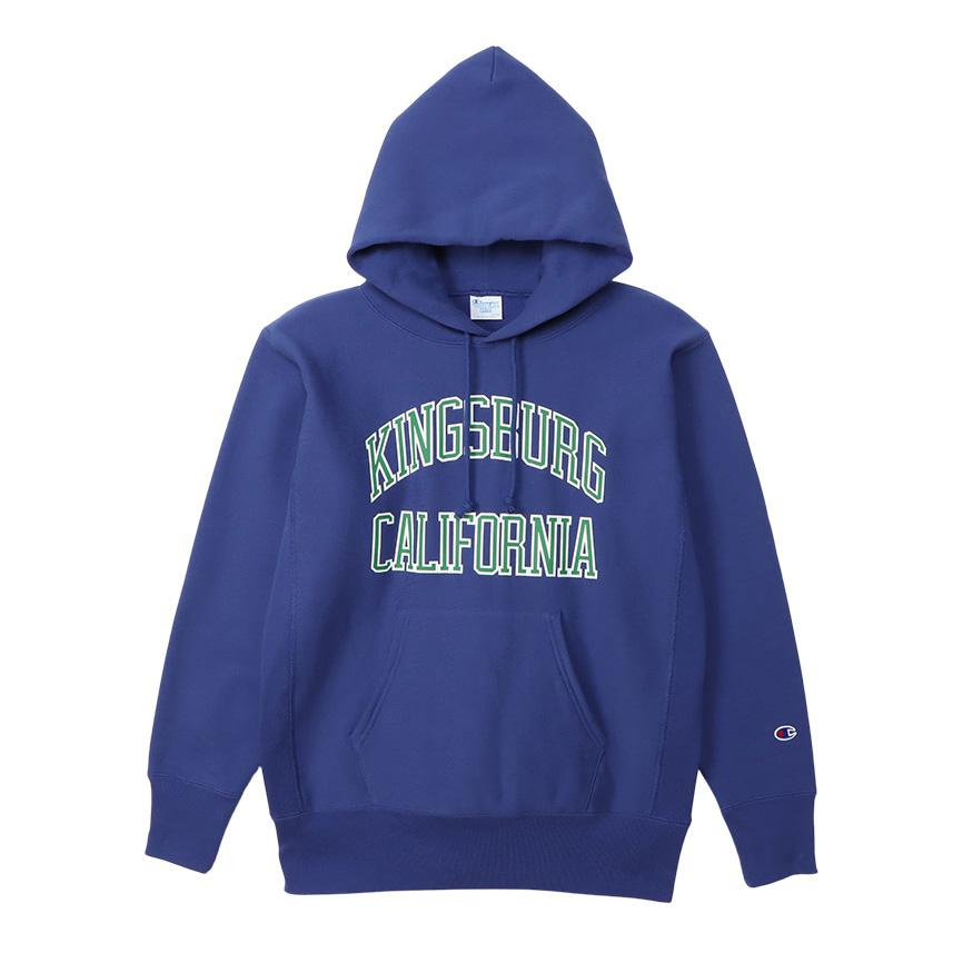 Champion チャンピオン リバースウィーブ プリントプルパーカー Kingsburg ミッドナイトブルー リラックスフィット 11.5oz  Pullover Hoodie Sweat Midnight Blue : c3-y114-365 : Beard Store - 通販 - 