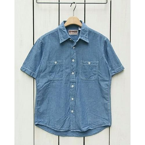 CAMCO（カムコ） シャンブレー半袖ワークシャツ ブルー S/S Chambray