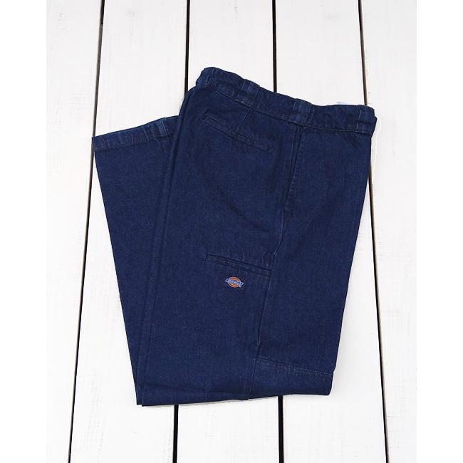 Dickies ディッキーズ ダブルニーワークパンツ ブルー デニム ルーズフィット Double Knee Work Pants Blue ストレート マルチポケット ウォッシュド コットン | Dickies