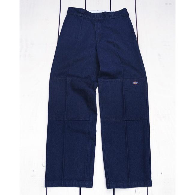 Dickies ディッキーズ ダブルニーワークパンツ ブルー デニム ルーズフィット Double Knee Work Pants Blue ストレート マルチポケット ウォッシュド コットン | Dickies | 01