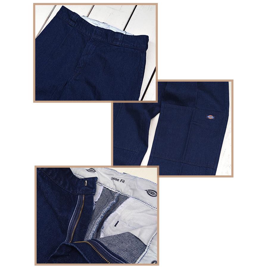 Dickies ディッキーズ ダブルニーワークパンツ ブルー デニム ルーズフィット Double Knee Work Pants Blue ストレート マルチポケット ウォッシュド コットン | Dickies | 02