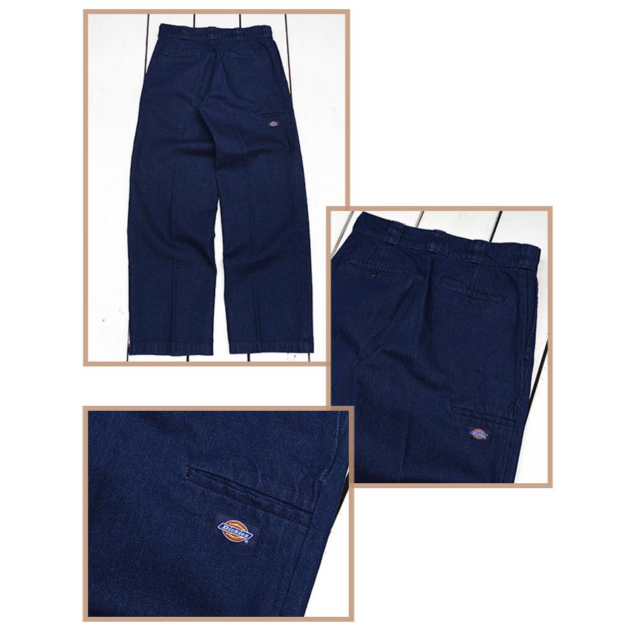 Dickies ディッキーズ ダブルニーワークパンツ ブルー デニム ルーズフィット Double Knee Work Pants Blue ストレート マルチポケット ウォッシュド コットン | Dickies | 04