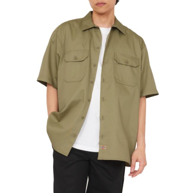 Dickies ディッキーズ 半袖ワークシャツ 1574 S/S Work Shirts オリジナル フィット 大きめ 薄手 ポリエステル コットン ツイル 定番 | Dickies | 06
