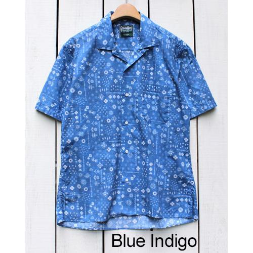 Gitman Vintage ギットマンヴィンテージ 胸ポケット付半袖オープンカラーシャツ インディゴ バンダナ SS Open Collar Shirts Indigo Bandana | GITMAN VINTAGE | 01