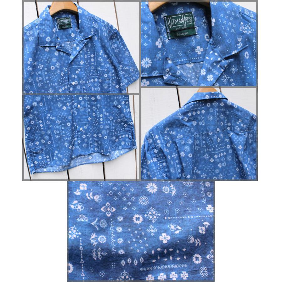 Gitman Vintage ギットマンヴィンテージ 胸ポケット付半袖オープンカラーシャツ インディゴ バンダナ SS Open Collar Shirts Indigo Bandana | GITMAN VINTAGE | 02