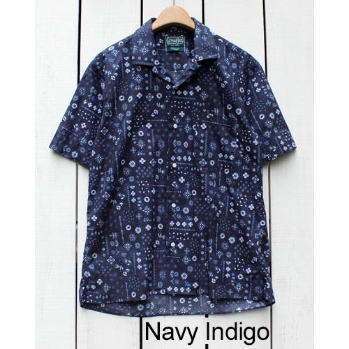 Gitman Vintage ギットマンヴィンテージ 胸ポケット付半袖オープンカラーシャツ インディゴ バンダナ SS Open Collar Shirts Indigo Bandana | GITMAN VINTAGE | 04