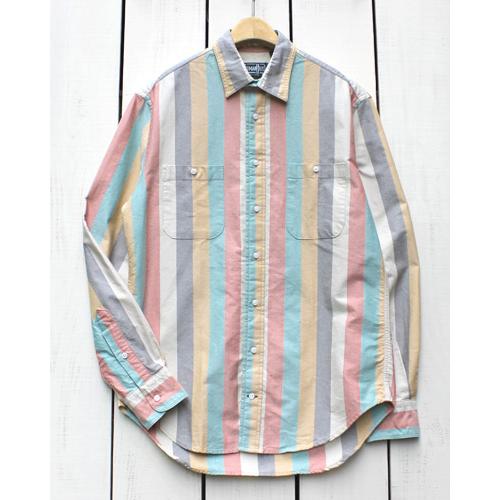 Gitman Vintage ギットマンヴィンテージ 2ポケットワークシャツ マルチ オックスフォード ワイド ストライプ LS 2 Pocket Work Shirts Multi Oxford Wide Stripe | GITMAN VINTAGE