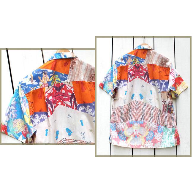 Gitman Vintage ギットマンヴィンテージ 半袖ビーチシャツ アロハキルト プリント SS Beach Shirts Multi Aloha Quilt ウエスト ポケット付 | GITMAN VINTAGE | 02
