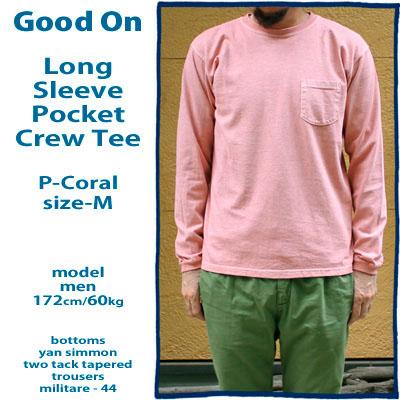 Good On グッドオン 長袖ポケットTシャツ ロンT Pocket Longsleeve Tee | GOOD ON | 08