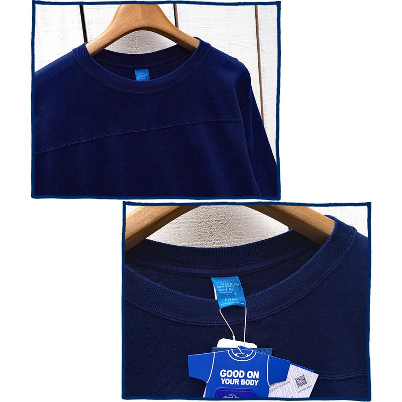 GOOD ON（グッドオン） 限定 80s フットボールTシャツ インディゴ
