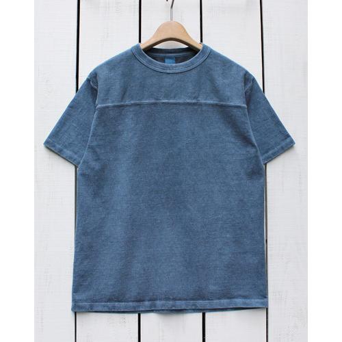 Good On グッドオン ヘビーフットボールTシャツ スレート ダークブルーグリーン 製品染め Short Sleeve Heavy Football Tee Slate Pigment Dye｜beardstore