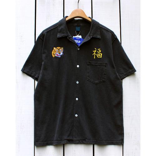 GOOD ON（グッドオン） 虎 福 オープンカラーシャツ ブラック 黒 製品
