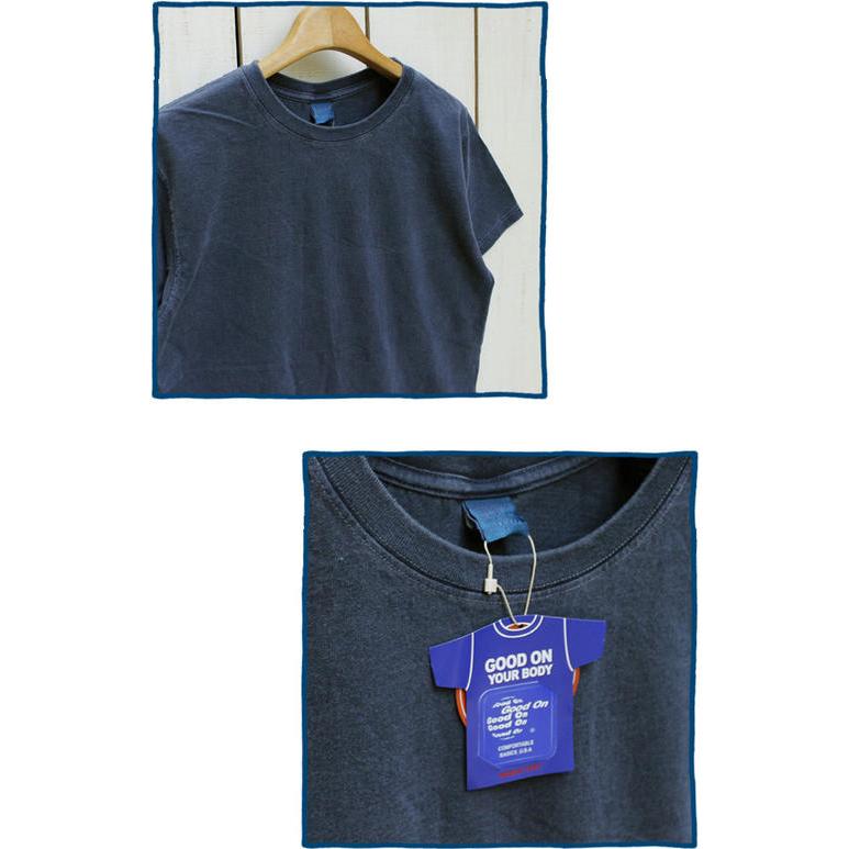 GOOD ON（グッドオン） クルーネックT ホワイト メタルグレー 製品洗い