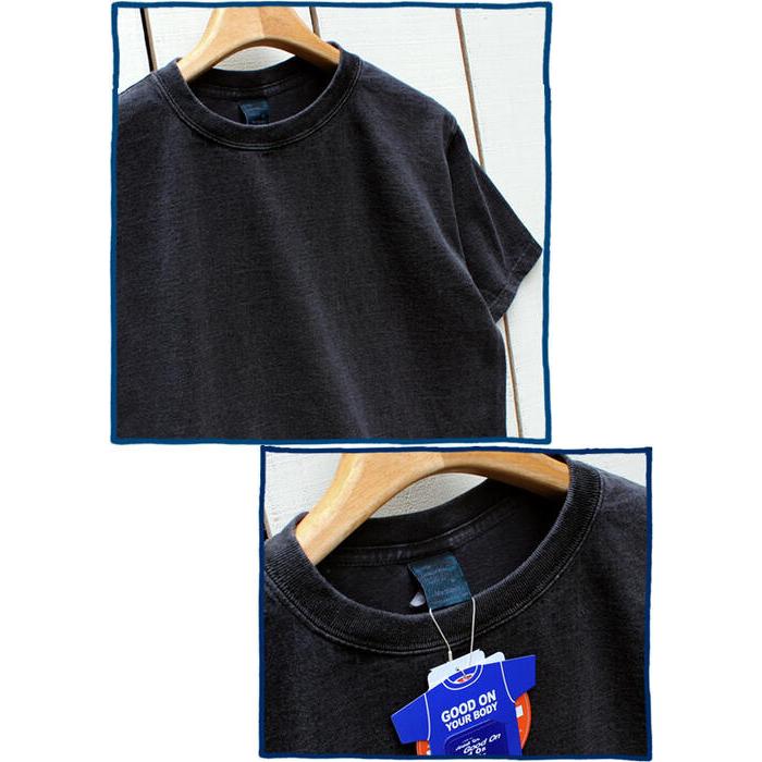 GOOD ON（グッドオン） クルーネックT ホワイト メタルグレー 製品洗い
