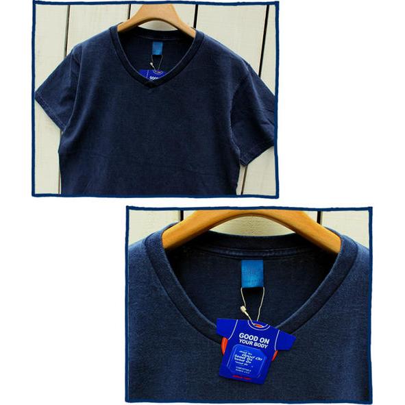 GOOD ON（グッドオン） VネックTee メタルグレー 製品洗い ミント