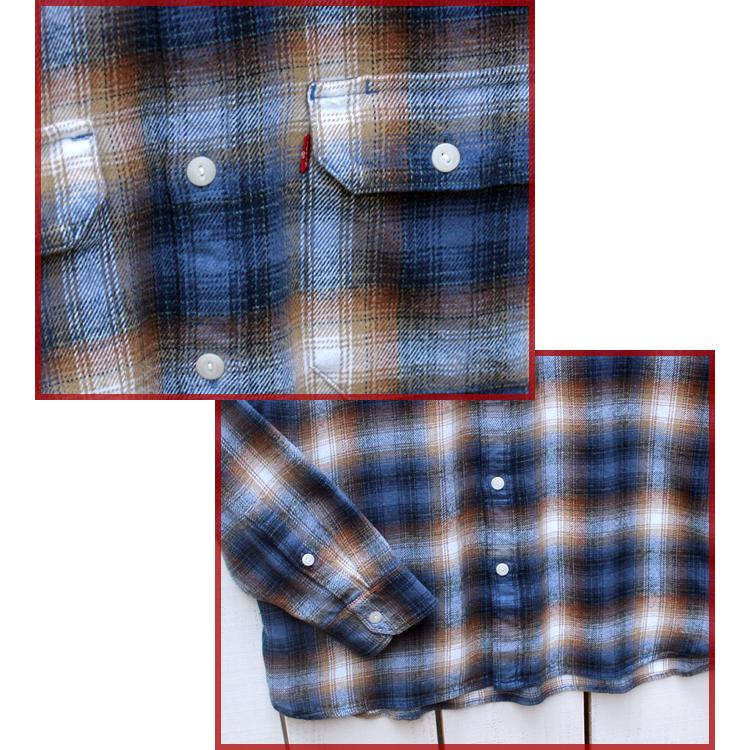 Levi's リーバイス フランネルチェックシャツ ネルシャツ Jackson Worker Over Shirts リラックスフィット オーバーシャツ 猫目ボタン 裾マチ | Levi's | 05