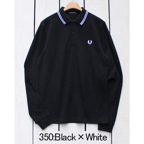 フレッドペリー ブラックリブポロシャツ 長袖 FRED PERRY / リブ ポロシャツ 長袖 フレッドペリー ブラック