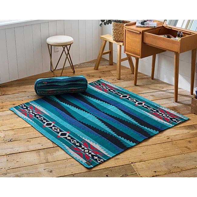 Pendleton ペンドルトン スクエアジャガードラグマット ブルーグリーン Square Jacquard Rug Mat Lahaina Wave ネイティブ インテリア ラグ 滑り止め付 リビング | PENDLETON | 04