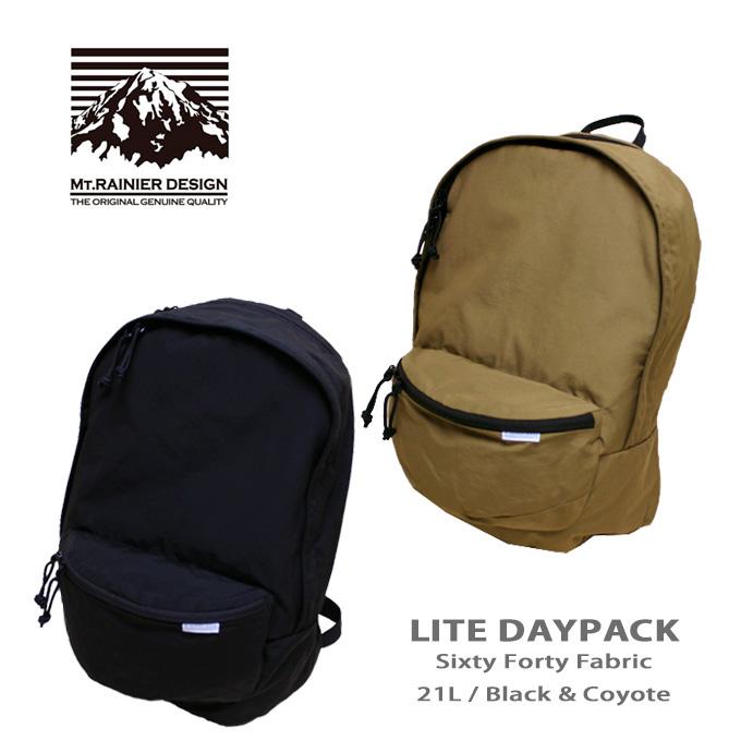 Mt.Rainier Design マウントレイニアデザイン ライトデイパック ブラック コヨーテ Lite Daypack バックパック 軽量 小さめ シンプル コットン ナイロン 60/40 | Mt. Rainier Design | 10