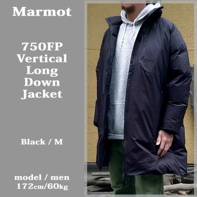 Marmot マーモット　ブラック ロングダウンジャケット　1000fill Marmot（マーモット） ダウンジャケット ダウン バーティカルロング